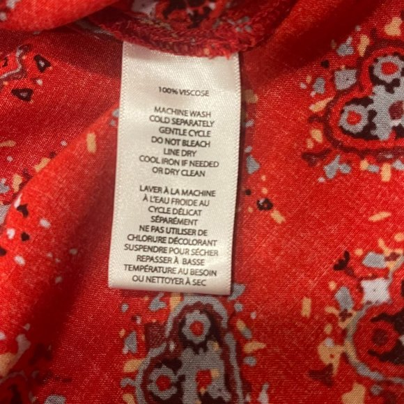 beachlunchlounge Red Heart Patterned Ashley Long Sleeve Button Up, Size S‎ - Picture 8 of 8